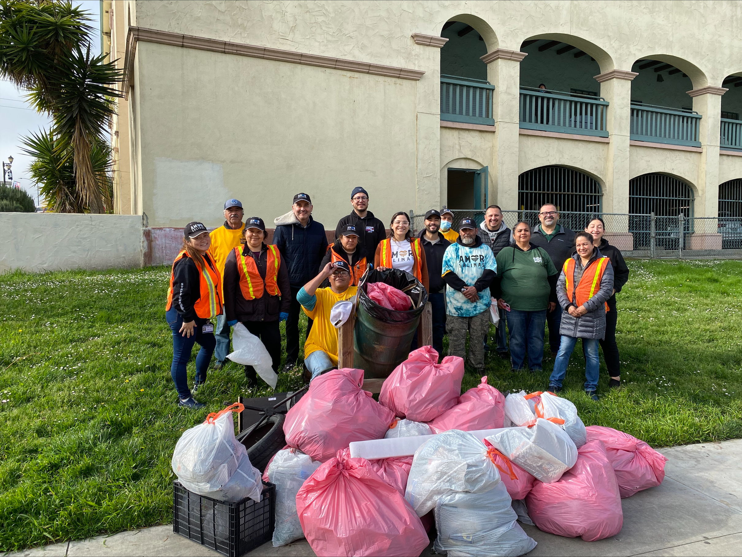 Volunteers collected 30 bags of trash in just one hour.