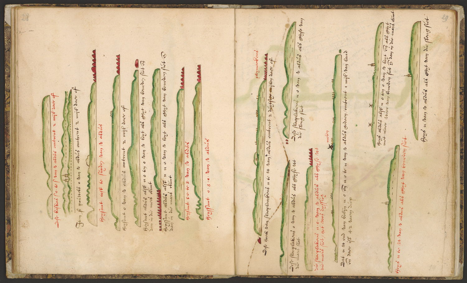 Pagina uit het Zeeboek - Uit de collectie van de Erfgoedbibliotheek Hendrik Conscience. Blader door het volledige Zeeboek op https://dams.antwerpen.be/asset/z1siiuYeKMQAiDrcaepN4Snu#id