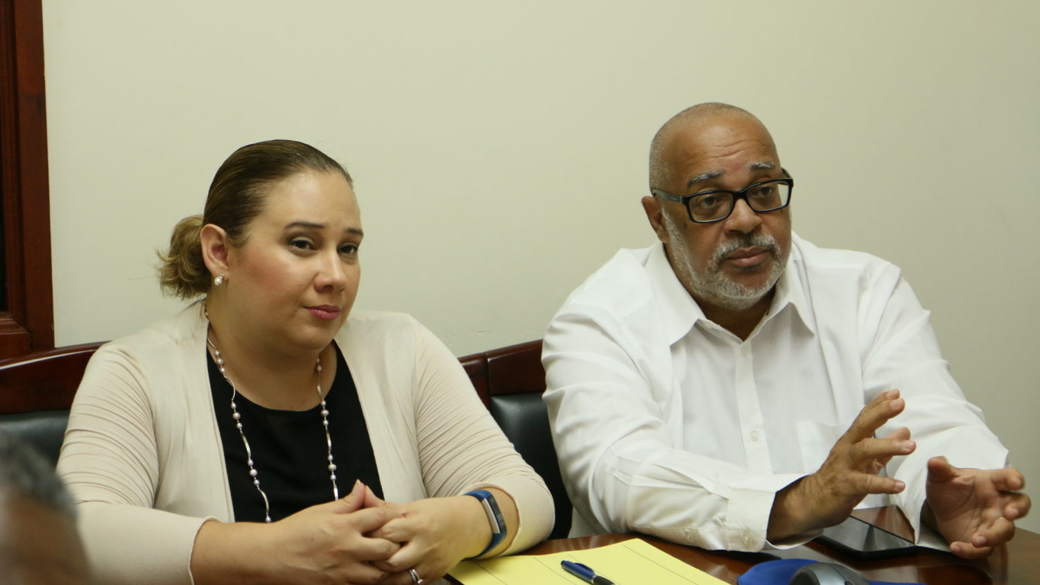 Public Policy Manager Caribbean Region of Facebook Claudia Giraldo and Director General of the OECS Dr. Didacus Jules