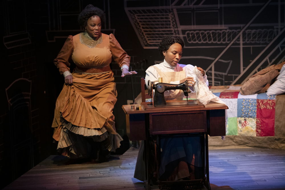 Lucinda Davis (Mrs. Dickson) and Jenny Brizard (Esther) in Intimate Apparel by Lynn Nottage / Photos by David Cooper