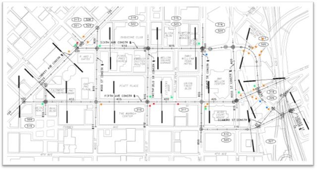 Map of locations for electrical work