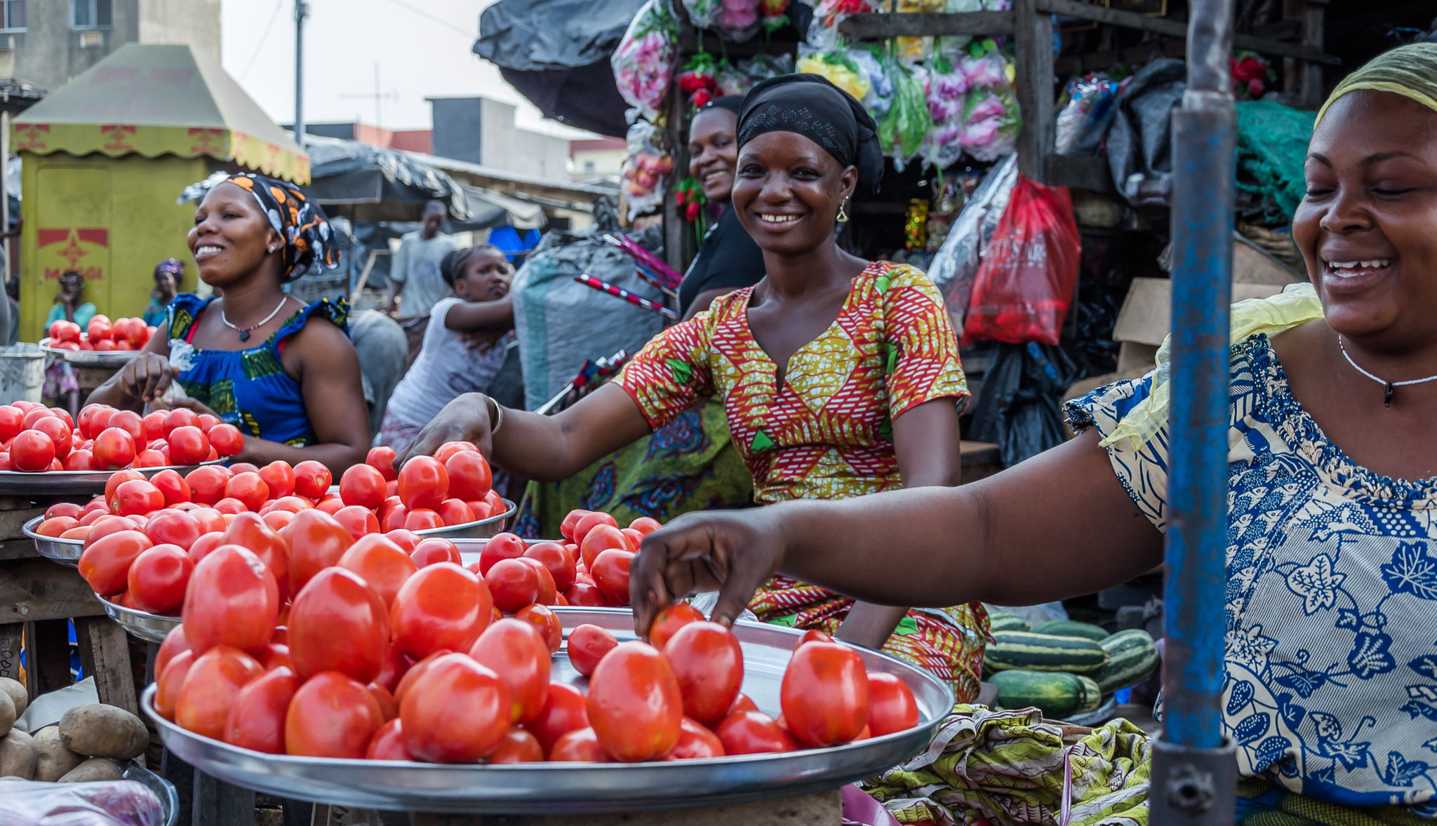 A market in Abidjan, the capital of Ivory Coast. A market in Abidjan, the capital of Ivory Coast.