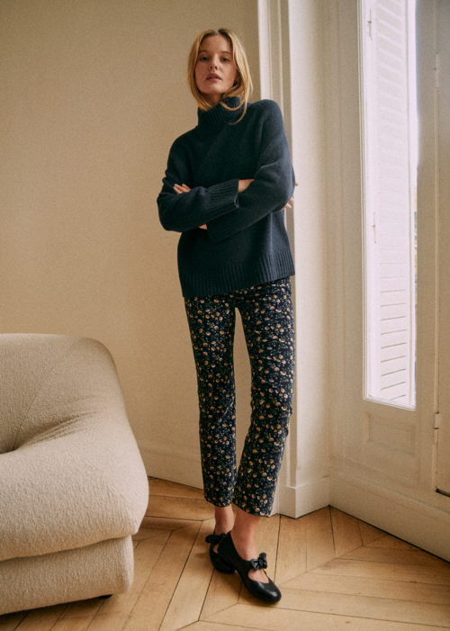 Sézane -Pantalon CIARA Imprime MIRANDA MARINE - 100€