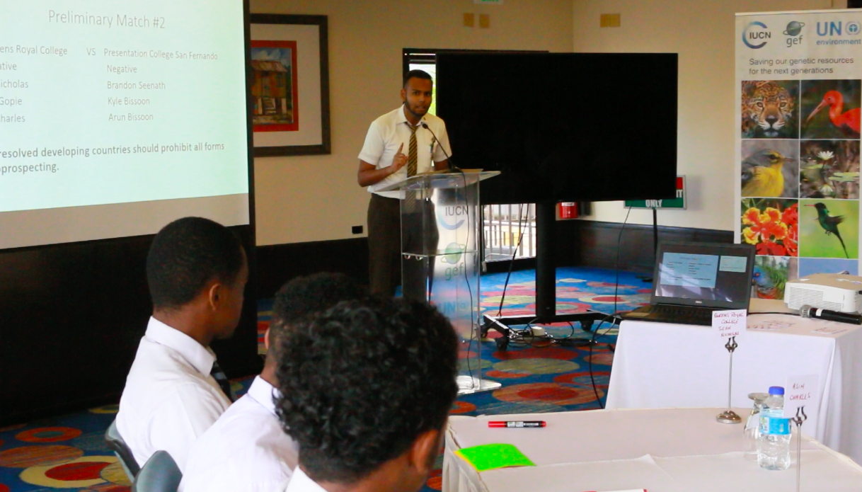 Student participates in debate competition.