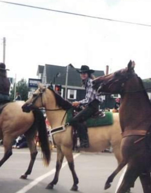 Krista Cole in the Gold Cup and Saucer parade on PEI for old home week