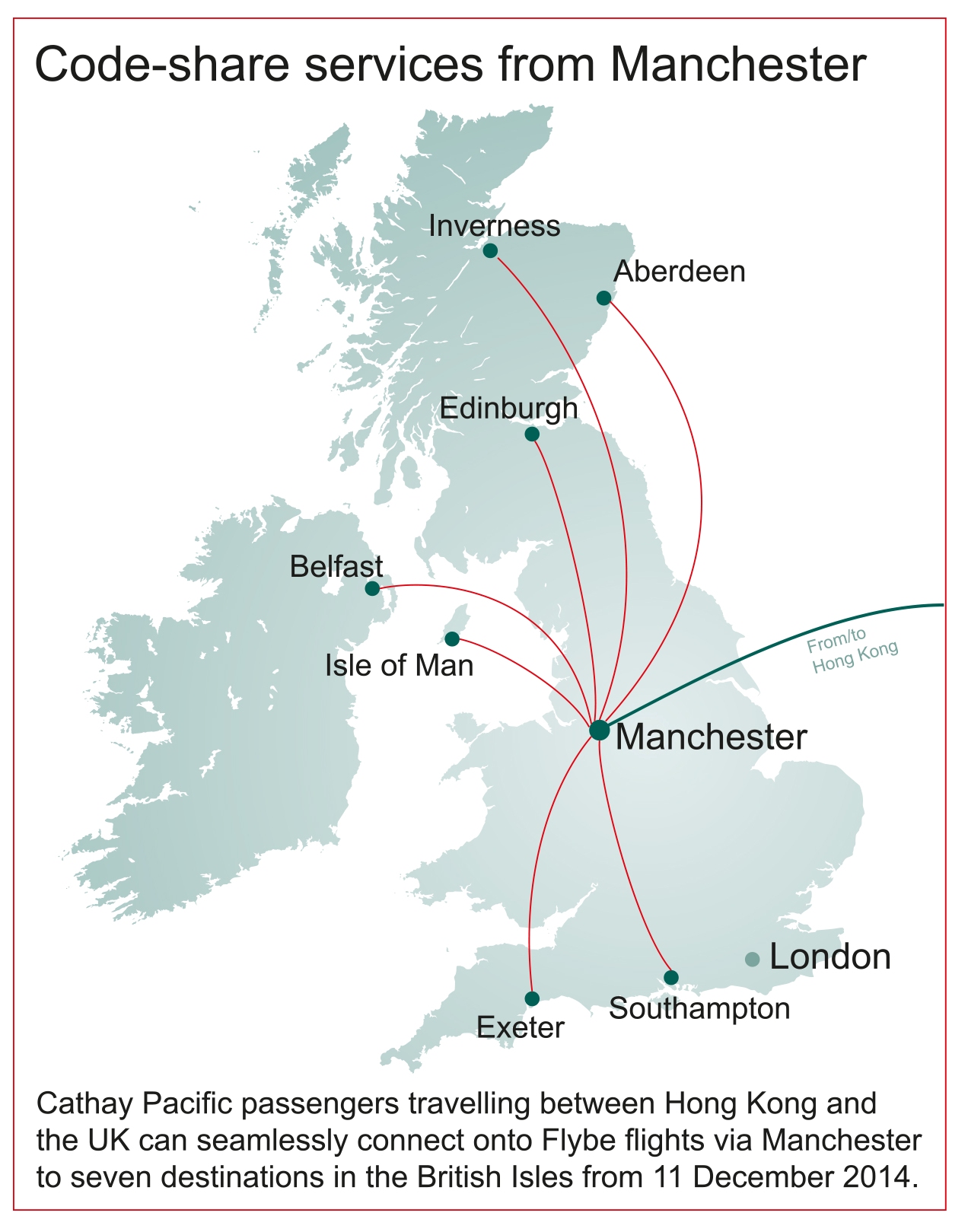 Cathay Pacific adds more UK destinations through code-share agreement with Flybe - Cathay Pacific