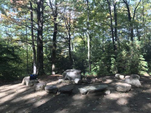 Fire ring near the parking lot at Morey Mountain