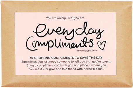 I Love My Type Mini compliment cards 7€