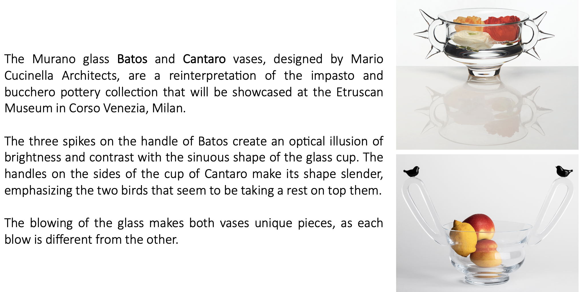 Batos and Cantaro vases by Mario Cucinella Architects for Danese Milano Batos and Cantaro vases by Mario Cucinella Architects for Danese Milano