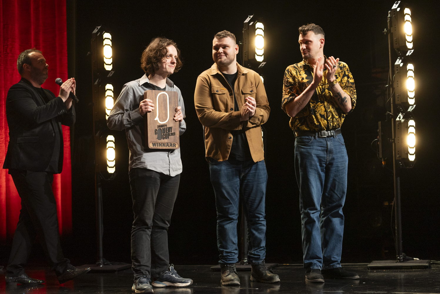 Bert Schrijvers, Jeremy Baltii en Quinten Leon (c) Koen Keppens, Humo