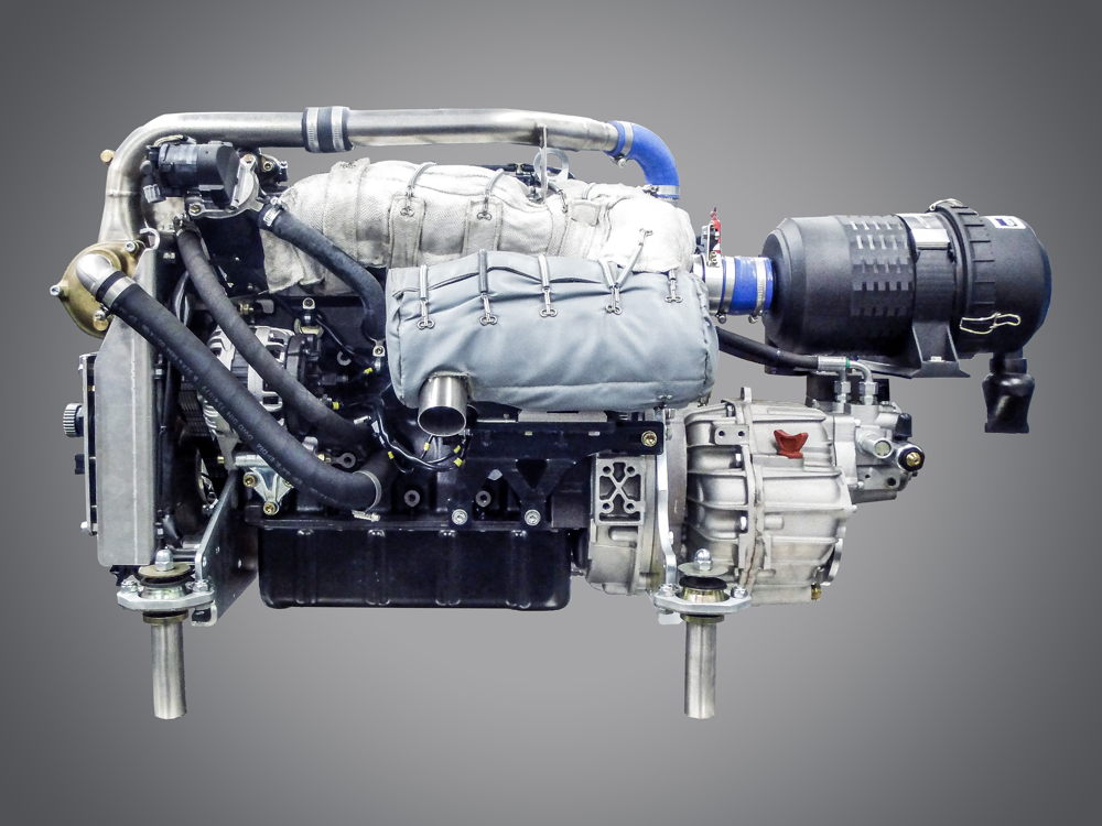 Der flüssigkeitsgekühlte, 55 Kilowatt starke Diesel Hatz 4H50TIC in der Marineversion