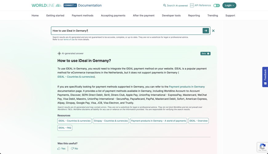 AI Smart search - Worldline