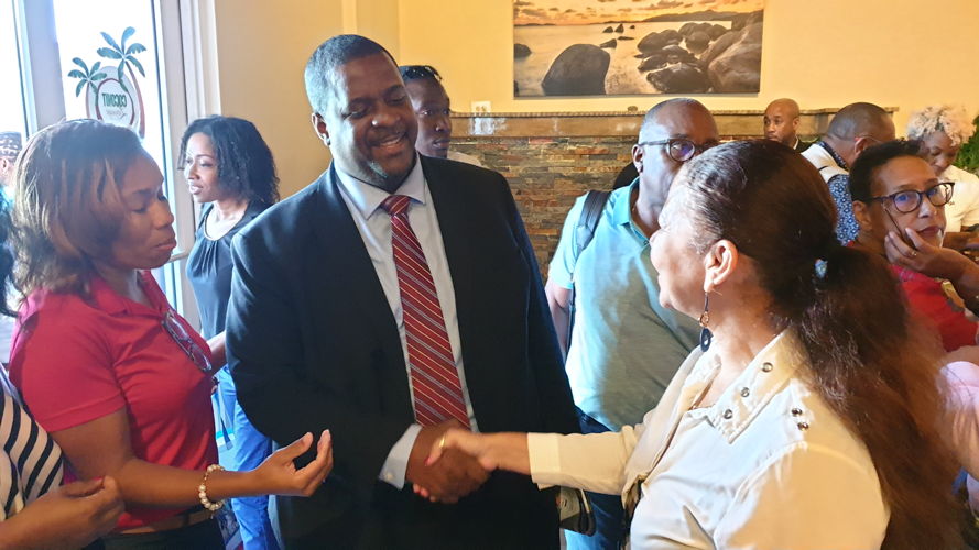 From left to right: President of the British Virgin Islands Chamber of Commerce and Hotel Association (BVICCHA) Shaina Smith, Premier of the British Virgin Islands Andrew Fahie and Director of Isanaja Consulting Isabelle Adonis-Flandrina.