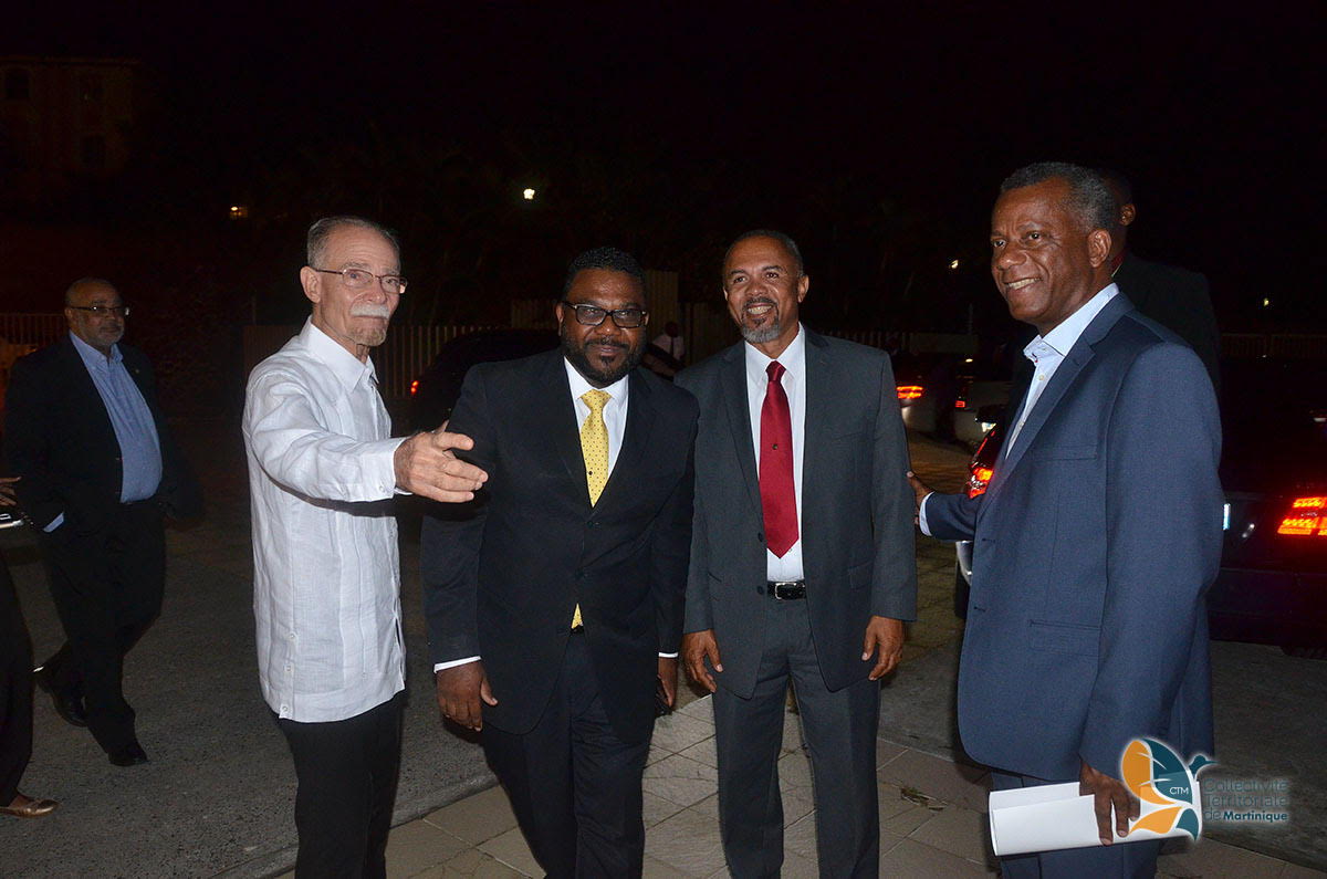 Hon. Alfred Marie-Jeanne, The President of the Executive Council of Martinique greets delegation members.