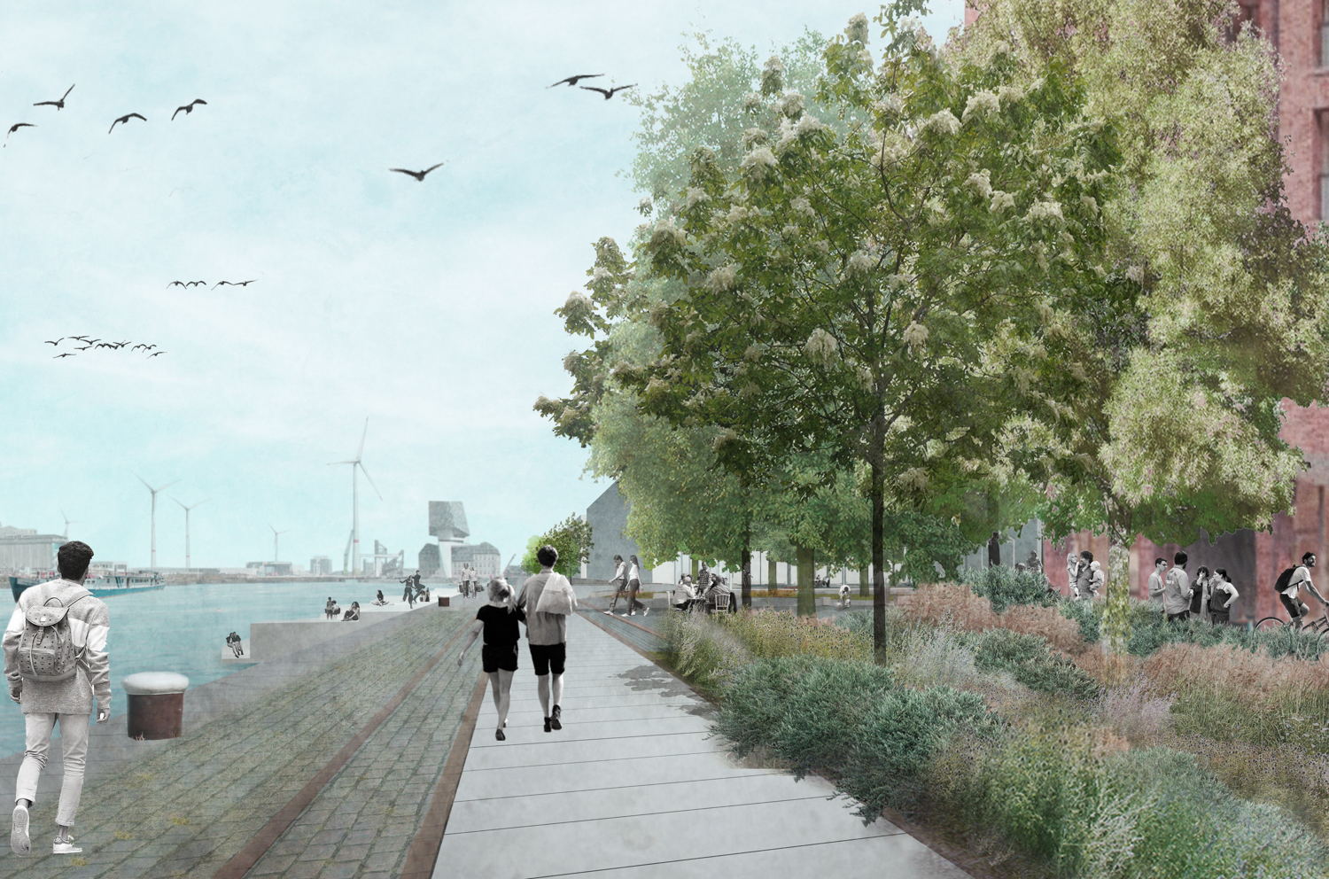 Cadix New Yorkkaai zicht kade ©PTArchitecten - Sweco