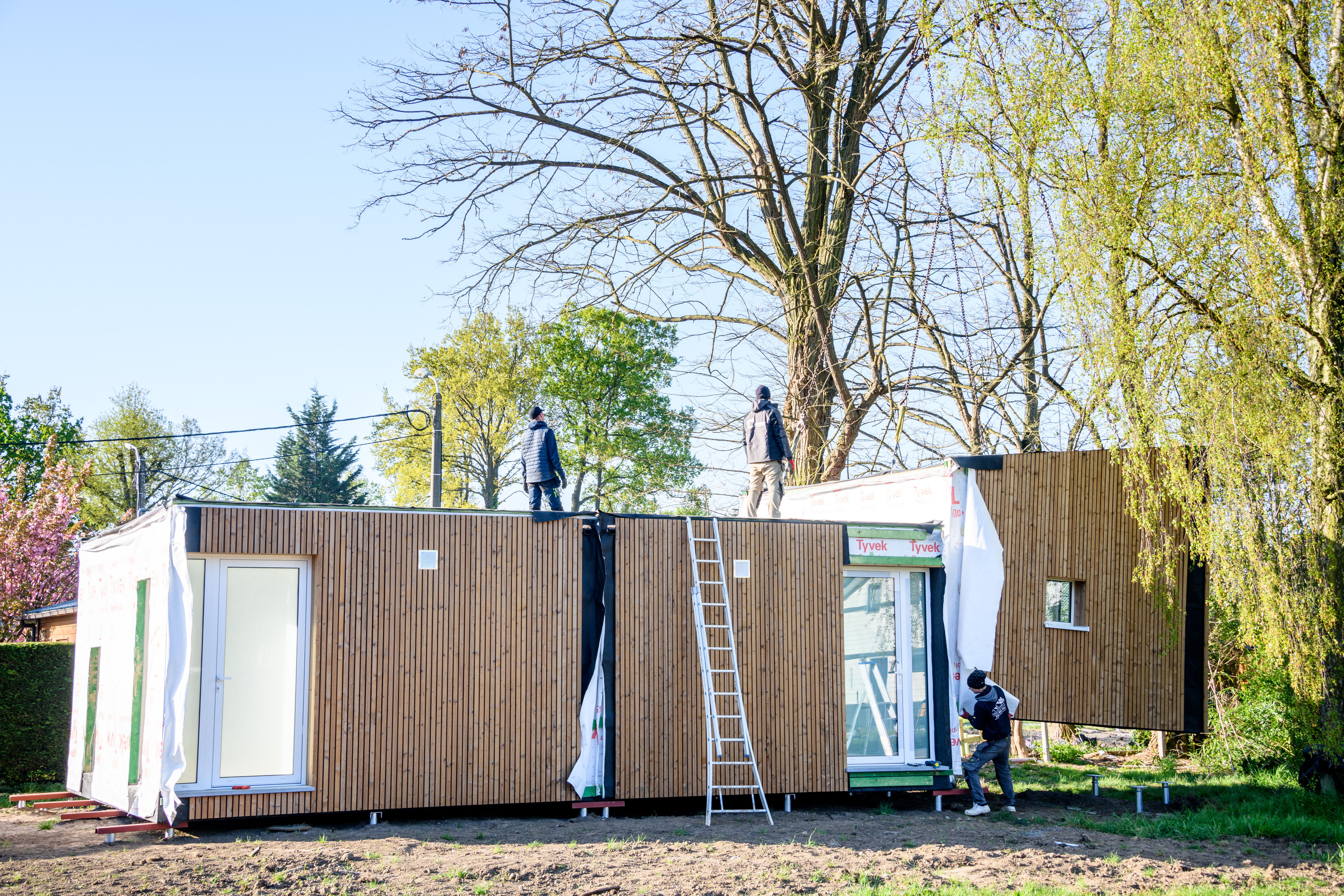 In Felix Cottage Club in Zemst werden zeven nieuwe kleinschalige wooneenheden gebouwd (copyright: Lander Loeckx)