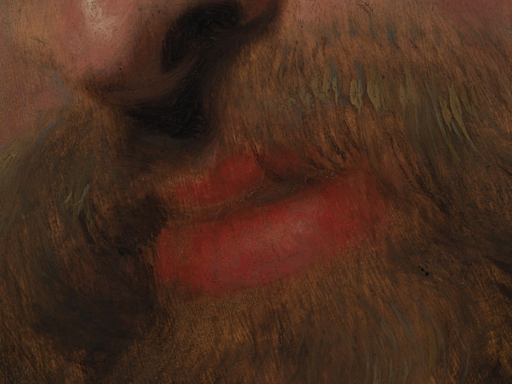 11_Peter Paul Rubens, Zelfportret, Rubenshuis Antwerpen, detail van zijn mond opname 12 april 2018 KIK-IRPA, foto KIK-IRPA Brussel