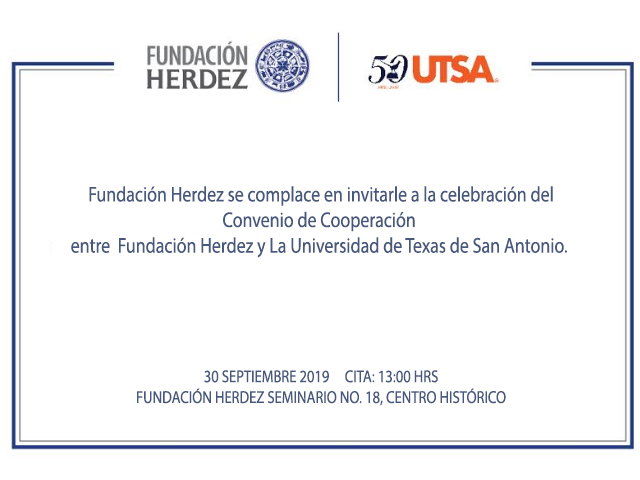 Hector Hernández-Pons Torres encabezará la firma del convenio de cooperación entre Fundación Herdez y la Universidad de Texas en San Antonio