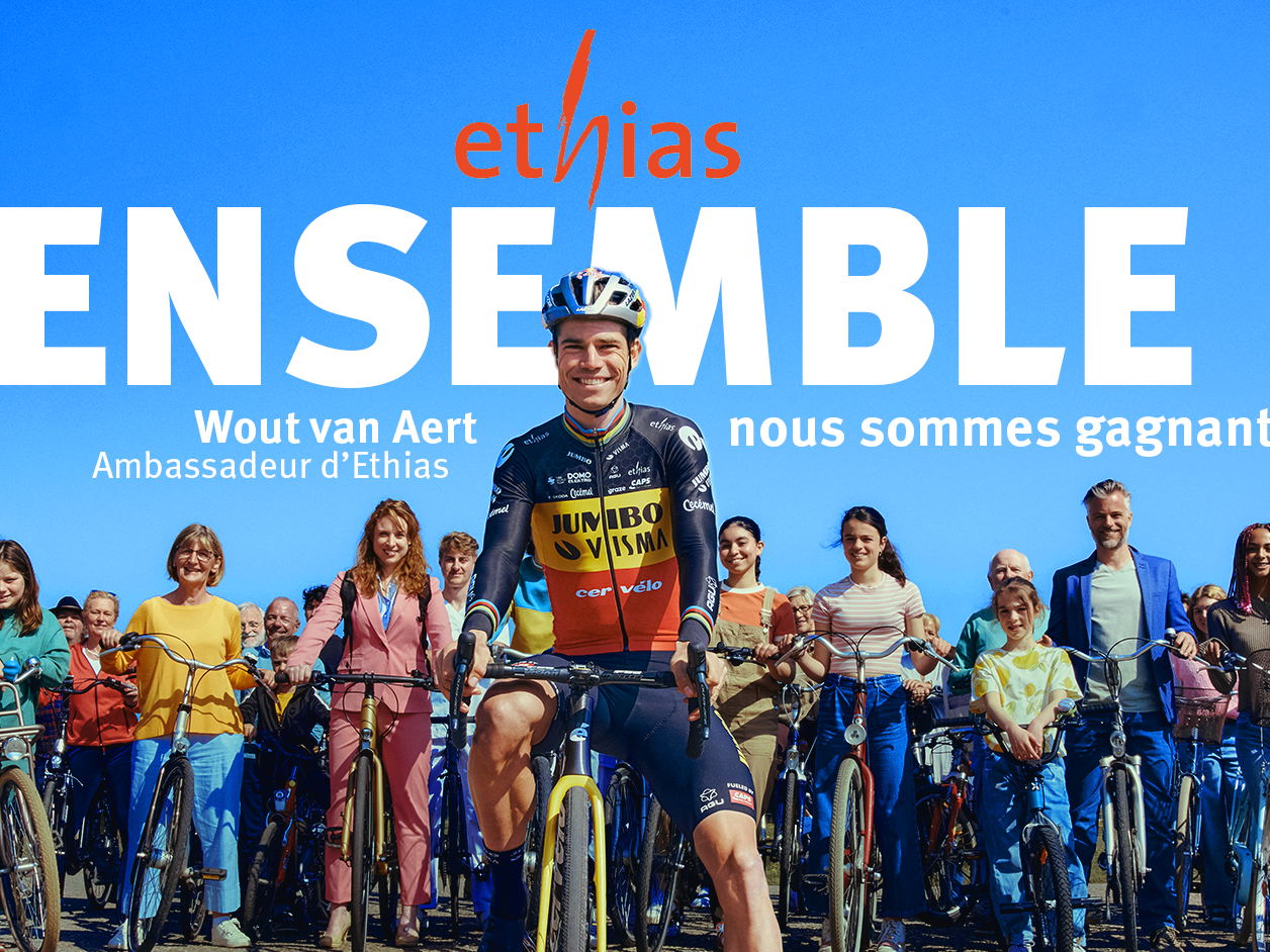 Wout van Aert, tête d’affiche de la nouvelle campagne d’Ethias 