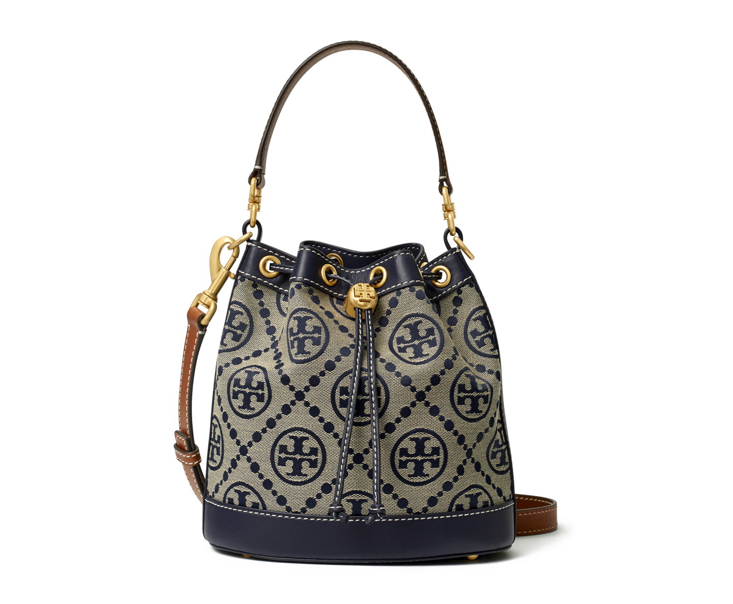 TB T Monogram Jacquard Bucket Bag 79487 in Tory Navy