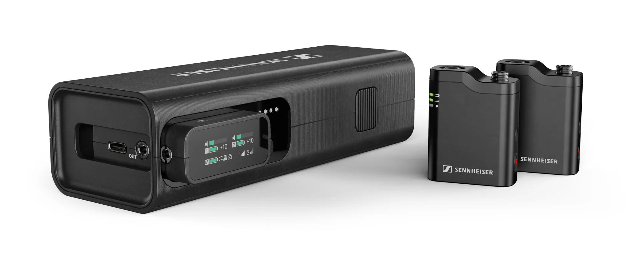 Profile Wireless is a 2-channel all-in-one clip-on and handheld microphone system