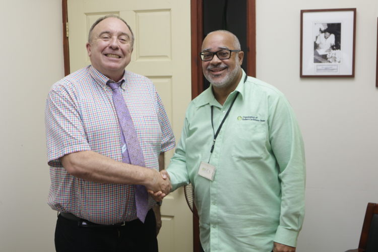 Secretary General of Virtual Educa José María Antón and Director General of the OECS Dr. Didacus Jules.