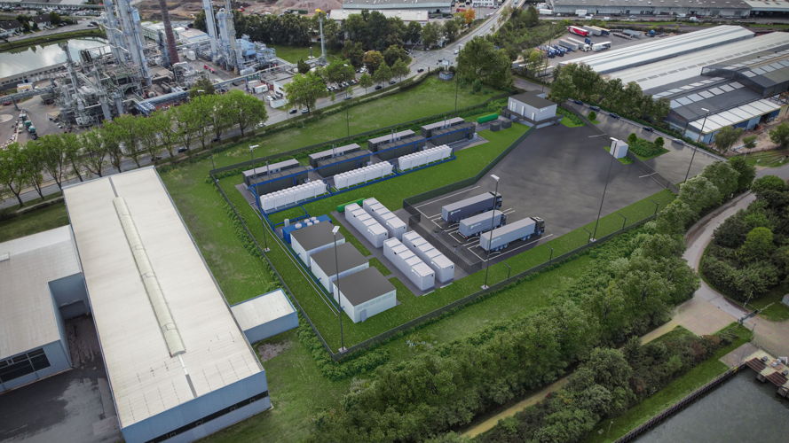 VoltH2 Gelsenkirchen - rendering future plant for green hydrogen