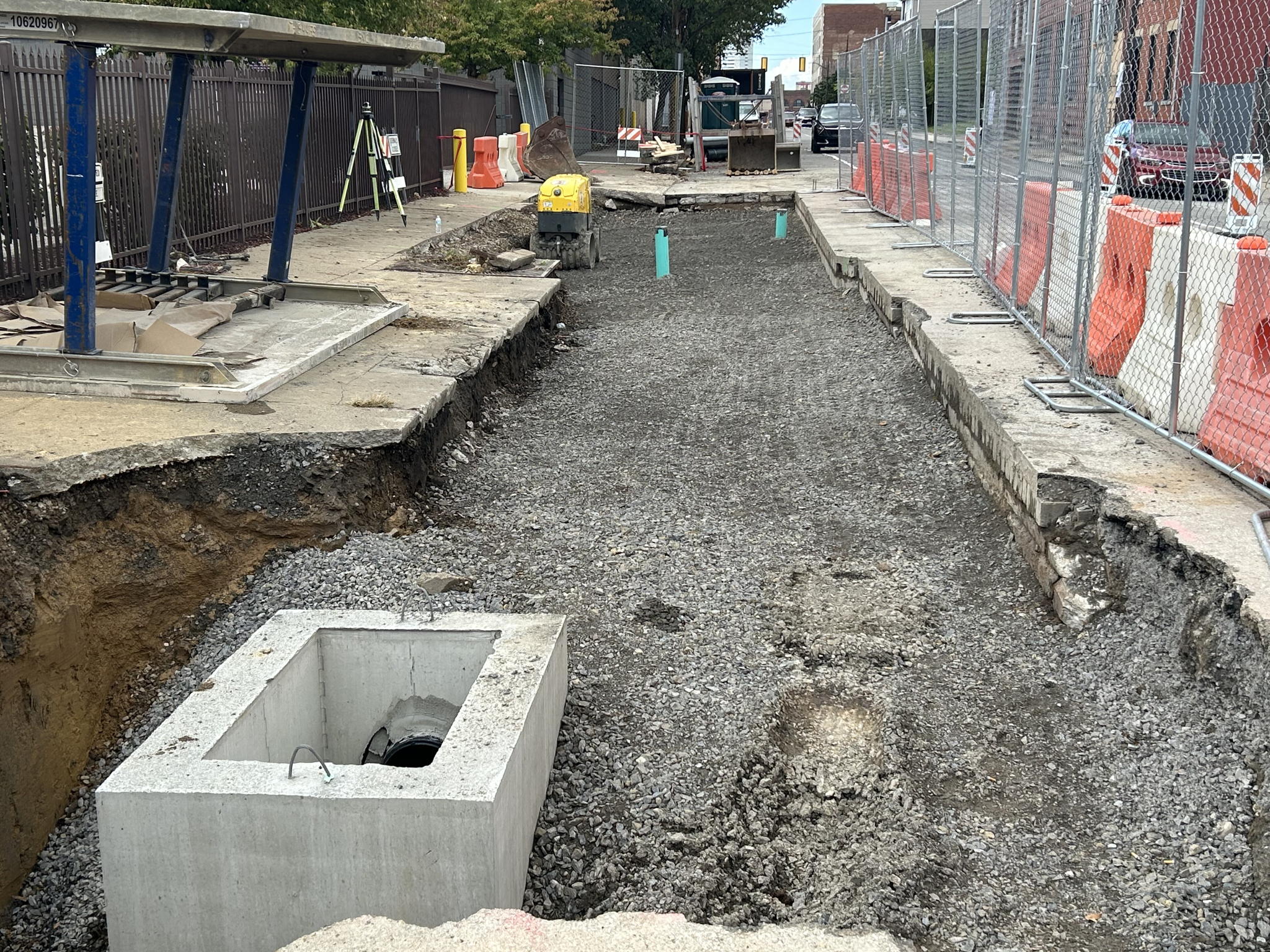Underground drainage system recently installed at Forbes Avenue and Jumonville Street