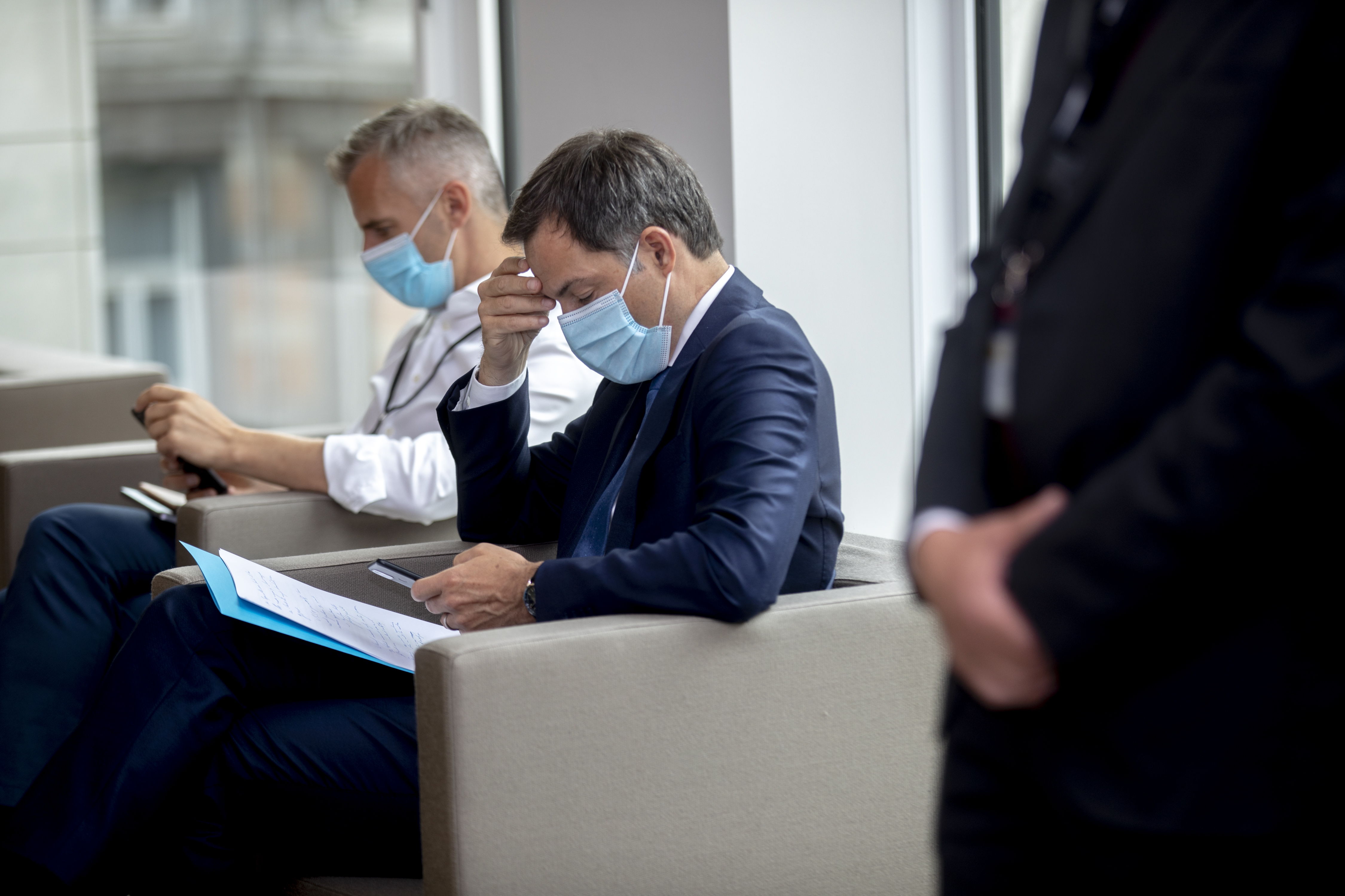 Premier Alexander De Croo in het Federaal Parlement (zitting van de Commissie voor Gezondheid en Gelijke kansen) - 12/02/21 (© BelgaImage)