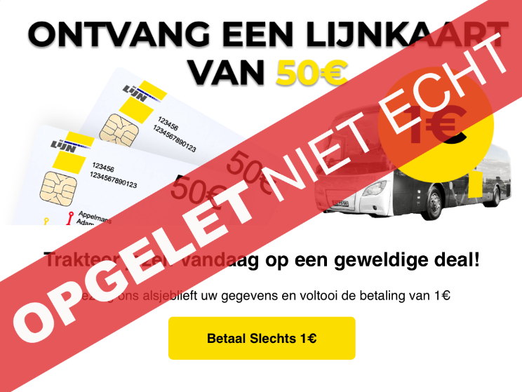De Lijn waarschuwt voor oplichting per mail