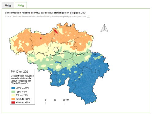 Concentration relative de PM10