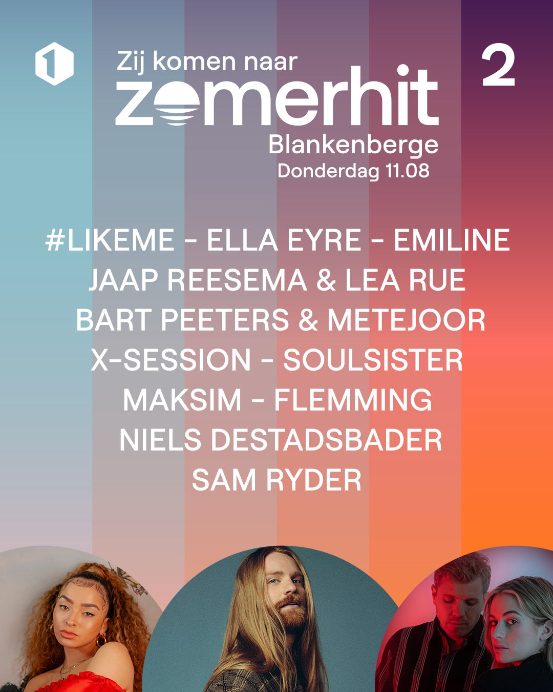 Line-up opname Zomerhit-show 5 in Blankenberge – © VRT