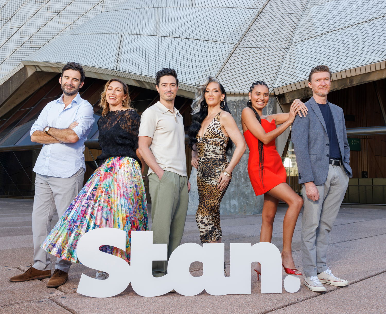 L to R: Trent O'Donnell, Claudia Karvan, Ben Feldman, Michelle Visage, Perry Mooney, Phil Lloyd