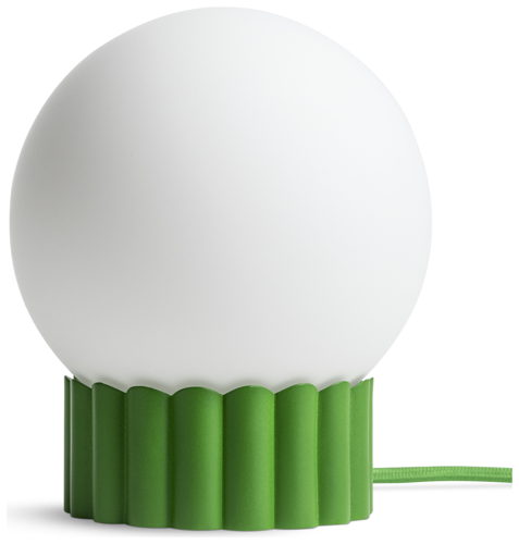 Habitat Ribbed Globe Table Lamp - Green & White, £25
