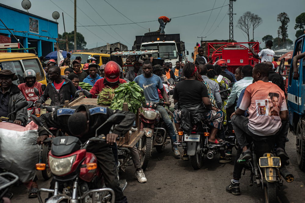 Internally displaced people leaving Kimachini camp, located next to Goma. | Date taken: 11/02/2025 | Photographer: Daniel Buuma | Location: DRC