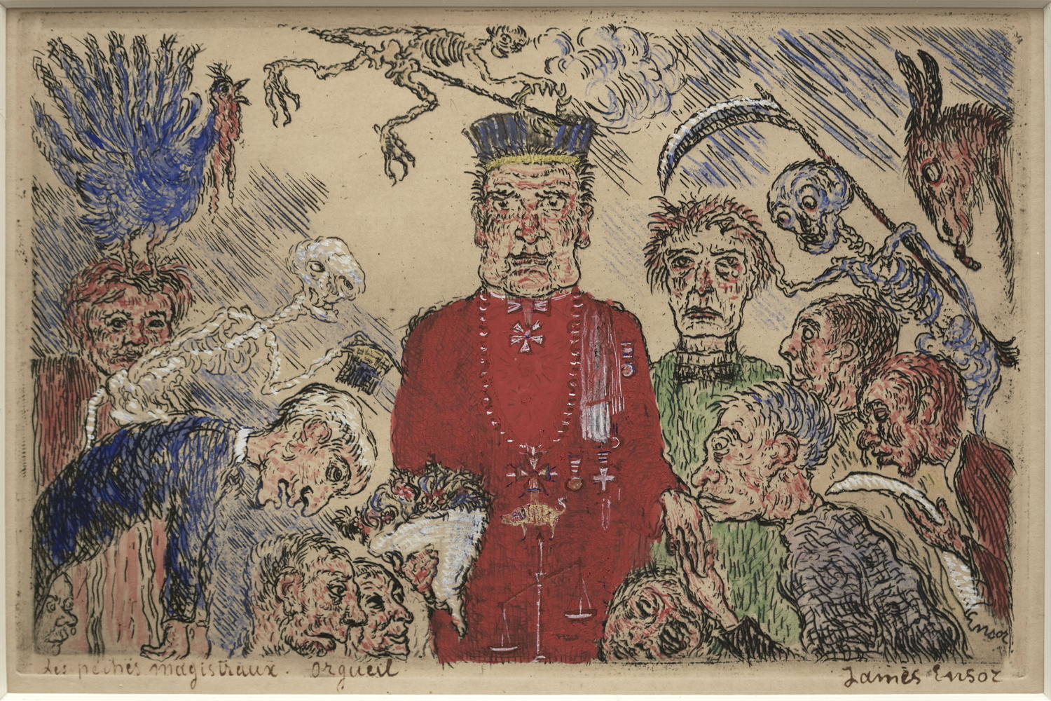 Pride, 1904, etching and watercolor, Collection P.F. (coloured version) De hoogmoed,1904, ets en waterverf, collectie P.F. (ingekleurde versie) L’orgueil, 1904,  eau-forte et aquarelle, collection P.F. (version colorée)