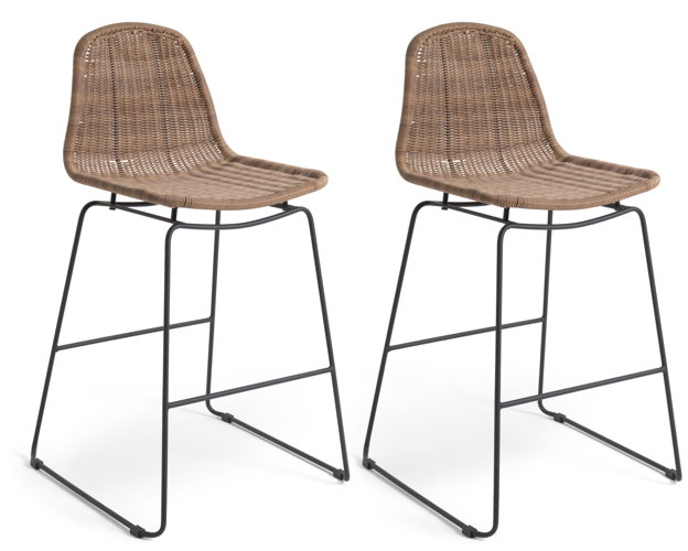 Habitat Mickey Pair of Fabric Barstools - Natural, £200