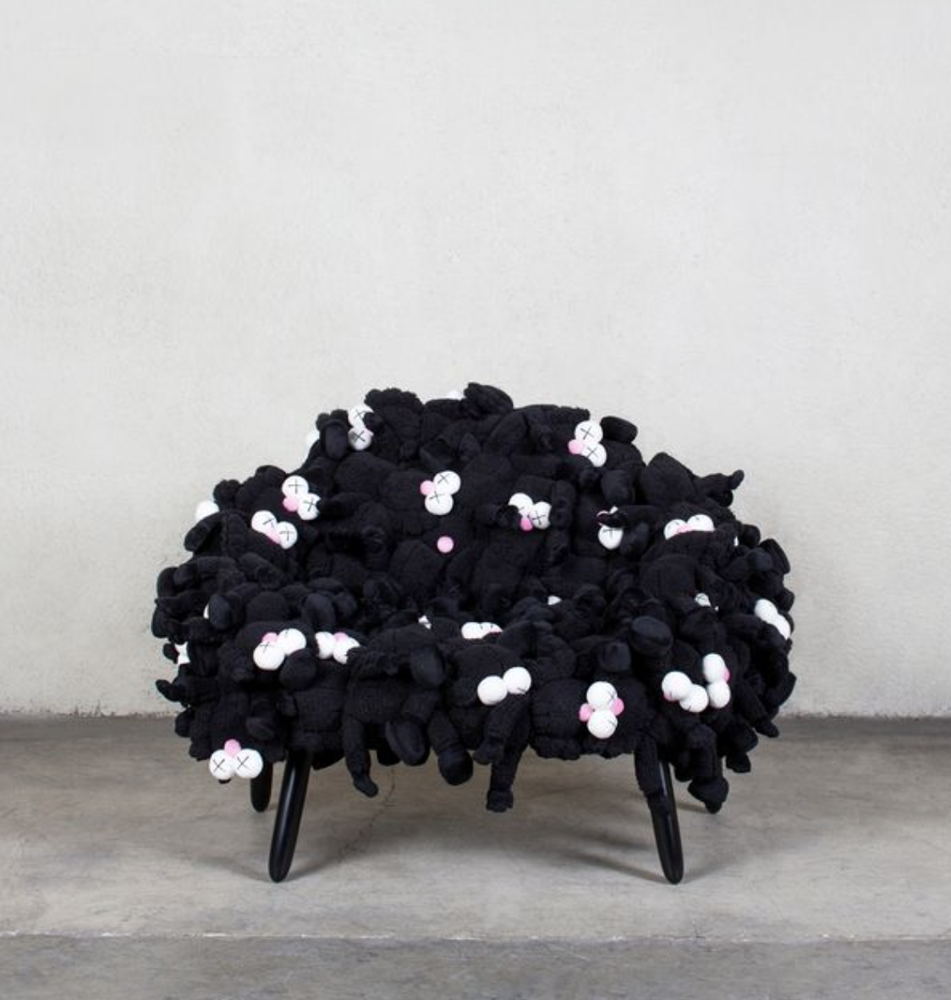 KAWS Chair Black, 2018 by KAWS and Estudio Campana from Friedman Benda at DESIGN MIAMI.LA (Image credit - Daniel Kukla)