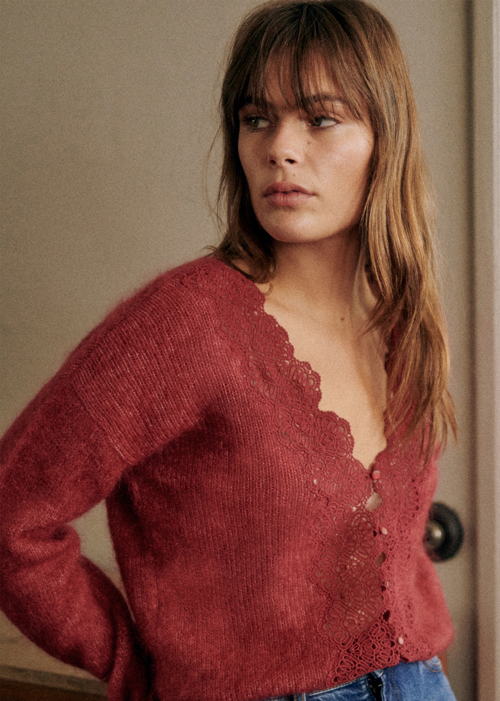 Sézane -Pull Astride Bois de Rose Fonce - 110€