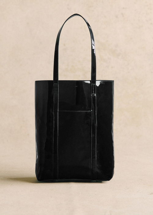 Sézane - LE CABAS NOIR VERNIS (4)