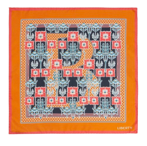 Alphabet Poppy Hedgerow B 45x45cm Silk Scarf by Liberty, £95 I www.libertylondon.com