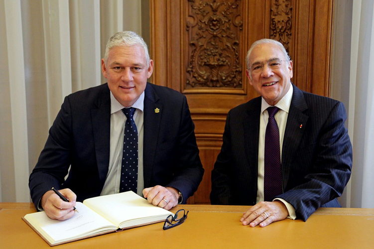 Prime Minister of Saint Lucia the Hon. Allen Chastanet meets with OECD Secretary General H.E Angel Gurria