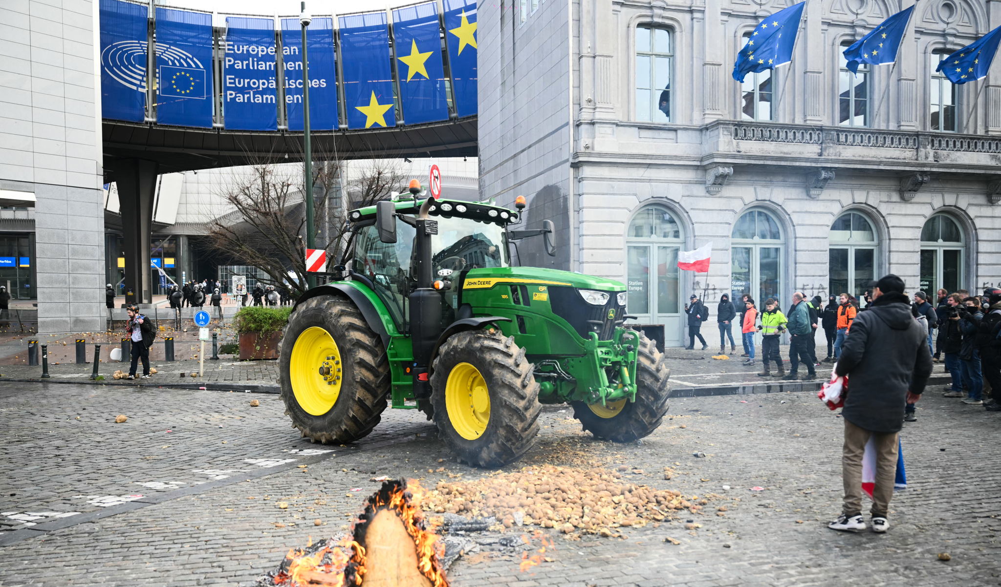 Farmers’ protest in Brussels turns violent near European Parliament