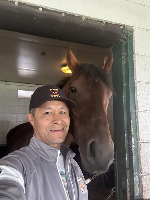 Last American Exit and trainer Harold Ladouceur 