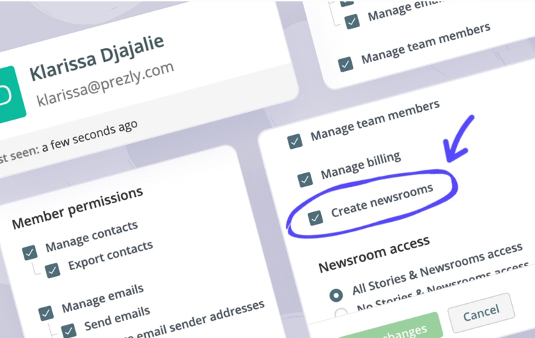 Quick updates to team member and newsrooms settings