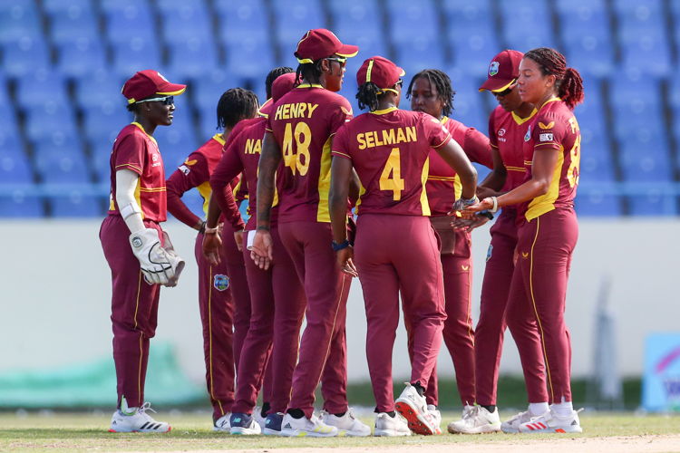 West Indies celebrate wicket