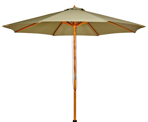 WOOD Parasol, vert, polyester, H260cm, 89€