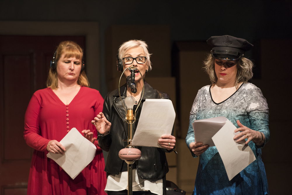 Deborah Williams, Jill Daum, and Alison Kelly in the 2016 production of Mom’s the Word: Nest ½ Empty. Set and costume design by Pam Johnson and lighting design by Marsha Sibthorpe. Photo by Emily Cooper