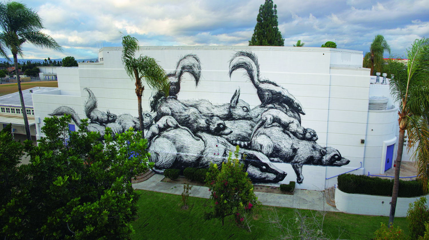 ROA-Los Angeles - Manual Arts High School in South Central - Courtesy of the Artist