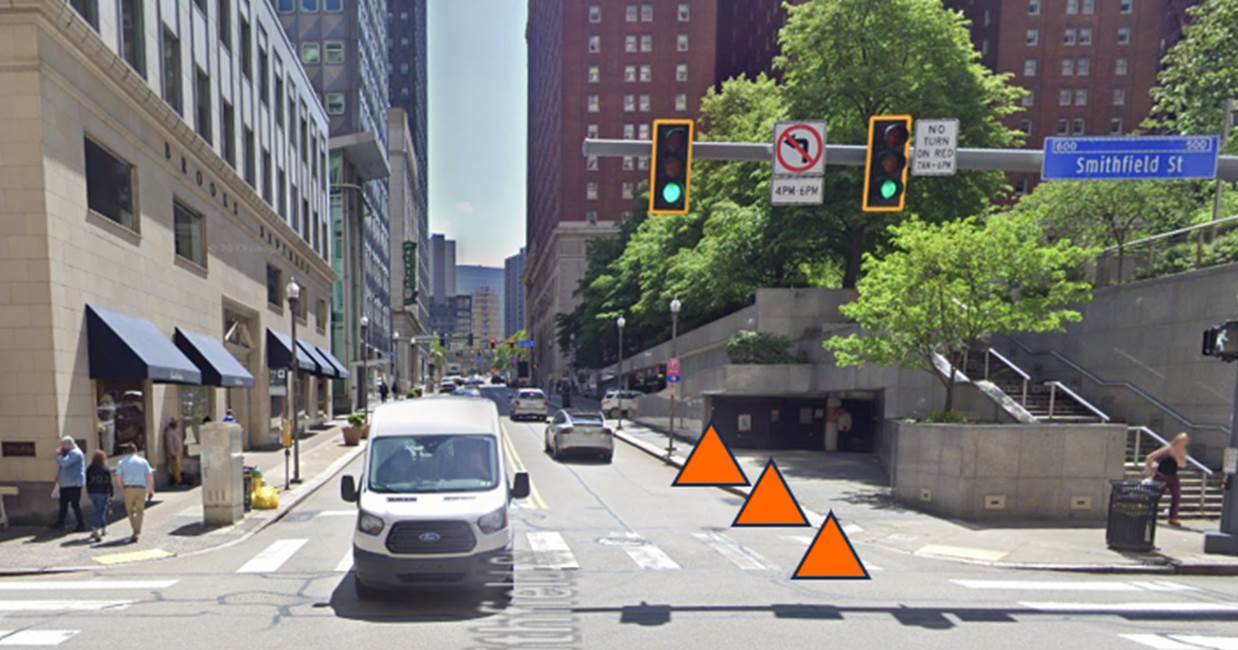 New work site on Sixth Avenue between Smithfield Street and William Penn Place New work site on Sixth Avenue between Smithfield Street and William Penn Place